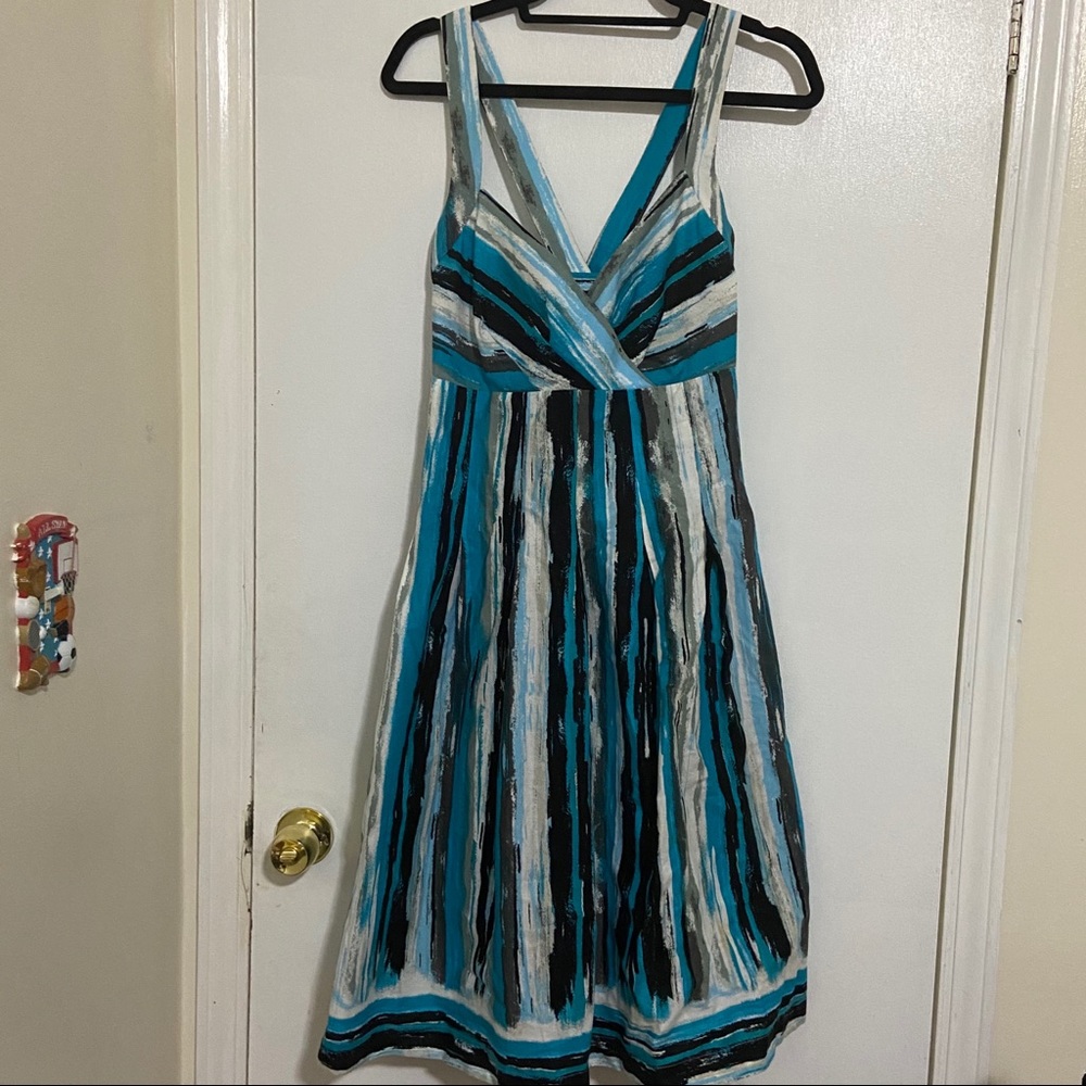 Dressbarn Blue Cross-back Strap Dress